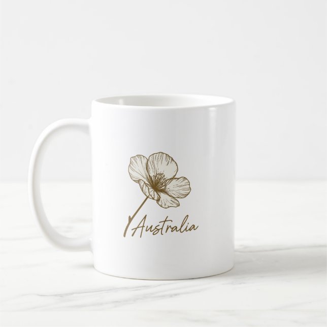 Elegant Golden Wattle Floral Australia Day 2026 Kaffeetasse (Links)