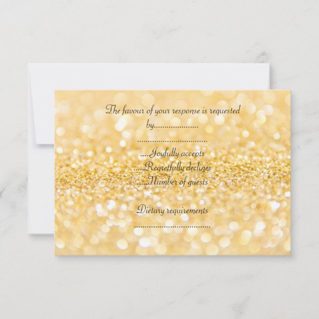 ELEGANT Goldener Funkel JEDEN ANLASS UAWG RSVP Karte (Vorderseite)