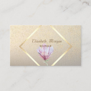 Elegant, Goldrahmen, Konfetti-Wasserfarbe Magnolie Visitenkarte