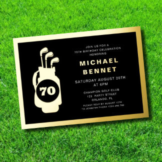 Elegant Golf 70th Birthday Folieneinladung