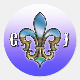 Elegant Golf Monogram Design Runder Aufkleber