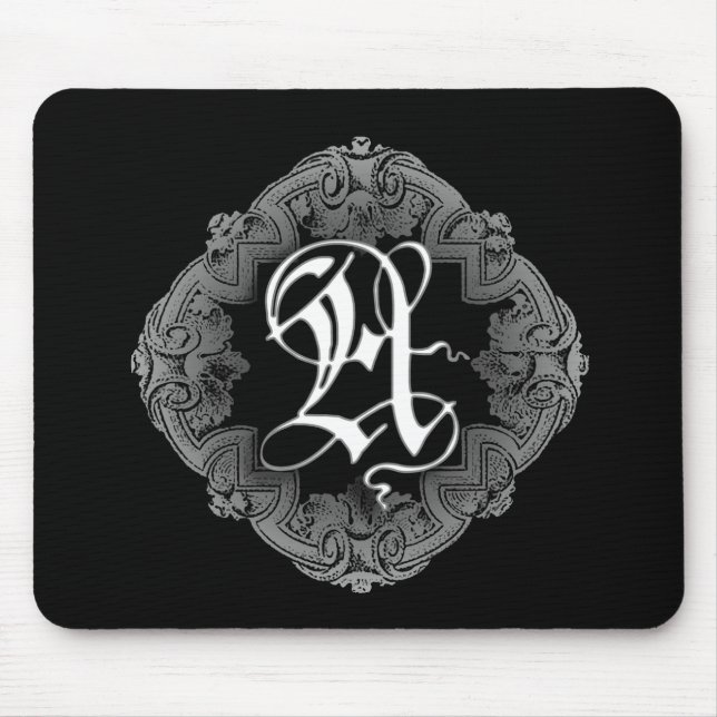 Elegant Goth Initial A Mousepad (Vorne)