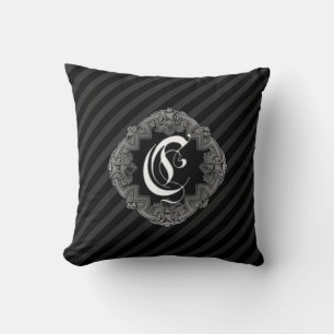 Elegant Goth Initial C Throw Kissen