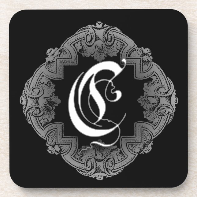 Elegant Goth Initial C Untersetzer (Vorderseite)