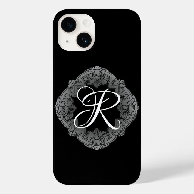 Elegant Goth Initial Case-Mate iPhone 14 Hülle (Rückseite)