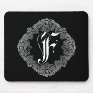 Elegant Goth Initial F Mousepad