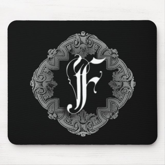 Elegant Goth Initial F Mousepad (Vorne)