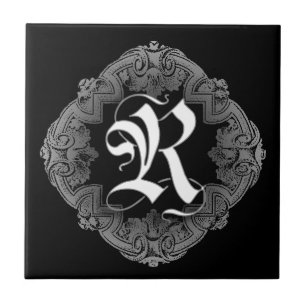 Elegant Goth Initial R Fliese