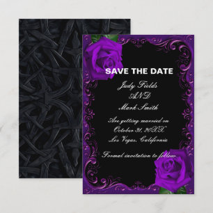 Elegant Goth Lila Rose Save the Date Begleitkarte