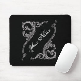 Elegant Goth Swirl Design Personalized Mouse Pad Mousepad