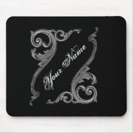 Elegant Goth Swirl Design Personalized Mouse Pad Mousepad