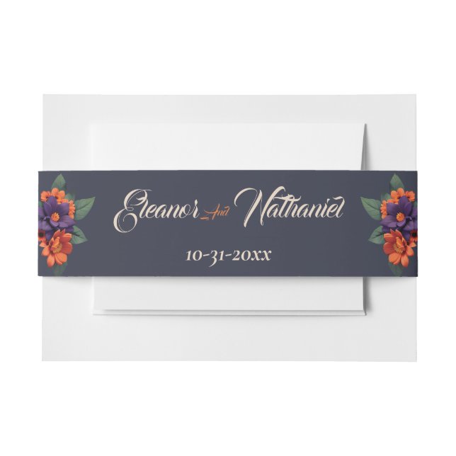 Elegant Gothic 3D Floral Skull Einladungsbanderole (Vorderseite Beispiel)