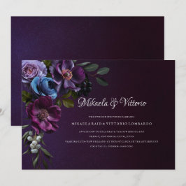 Elegant Gothic Dark Blume Wedding Einladung
