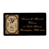 Elegant Gothic Deko Skeletons Wedding Monogram Lab