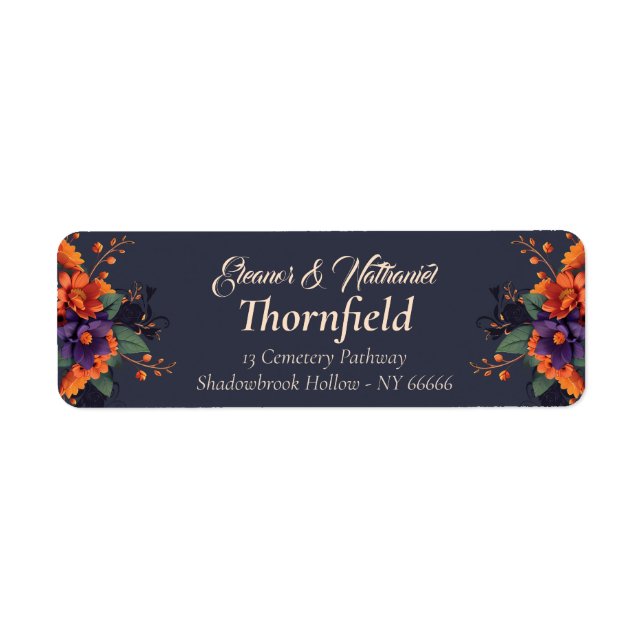 Elegant Gothic Floral Traditionelle Hochzeit Adres (Vorne)
