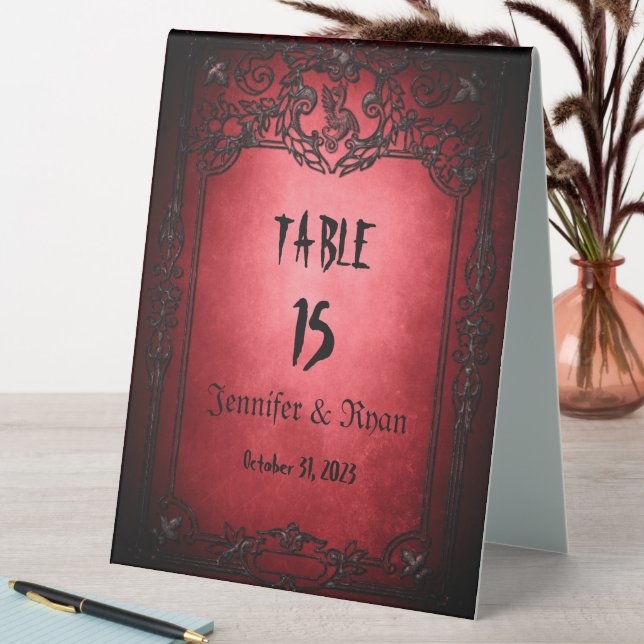 Elegant Gothic Halloween Hochzeit Tischaufsteller (In Situ (Tisch))