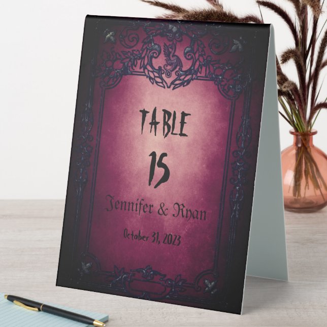 Elegant Gothic Halloween Hochzeit Tischaufsteller (In Situ (Tisch))