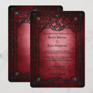 Elegant gothic halloween wedding Invitation Einladung