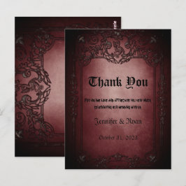 Elegant Gothic Hochzeit Danke Karte