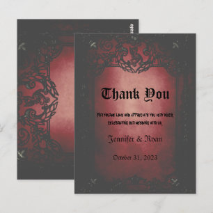 Elegant Gothic Hochzeit Danke Karte