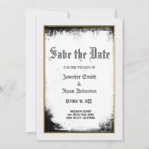 Elegant Gothic Hochzeit speichern Sie das Datum Ei Einladung