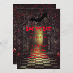 Elegant Gothic Hochzeit speichern Sie das Datum Ei Einladung