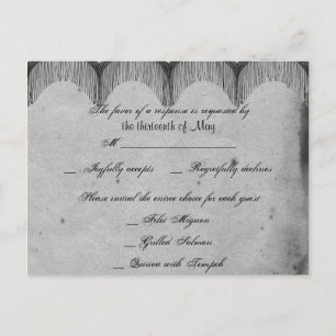 Elegant Gothic Lace Posh UAWG Postcard Einladungspostkarte