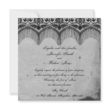 Elegant Gothic Lace Posh Wedding Einladung