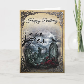 Elegant Gothic Mitternacht-Raben-Friedhof-Treffen Karte