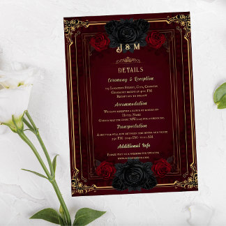 Elegant Gothic Romance Wedding Enclosure Card Begleitkarte