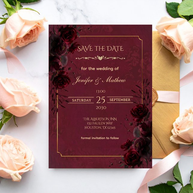 Elegant Gothic Romance Wedding Save the Date (Von Creator hochgeladen)