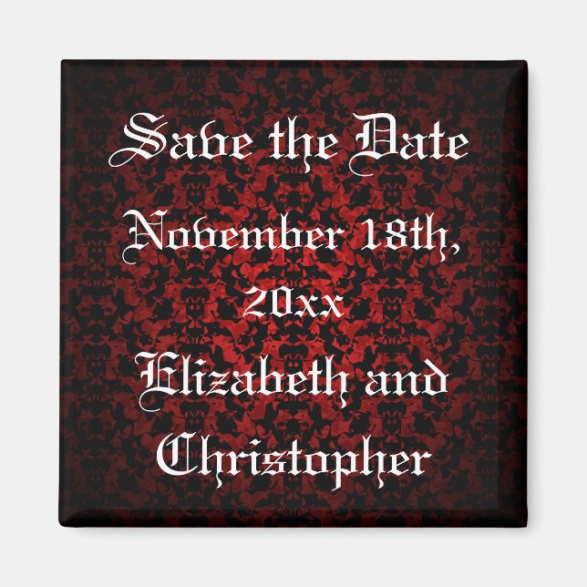 Elegant Gothic Save the Date Magnet (Vorne)
