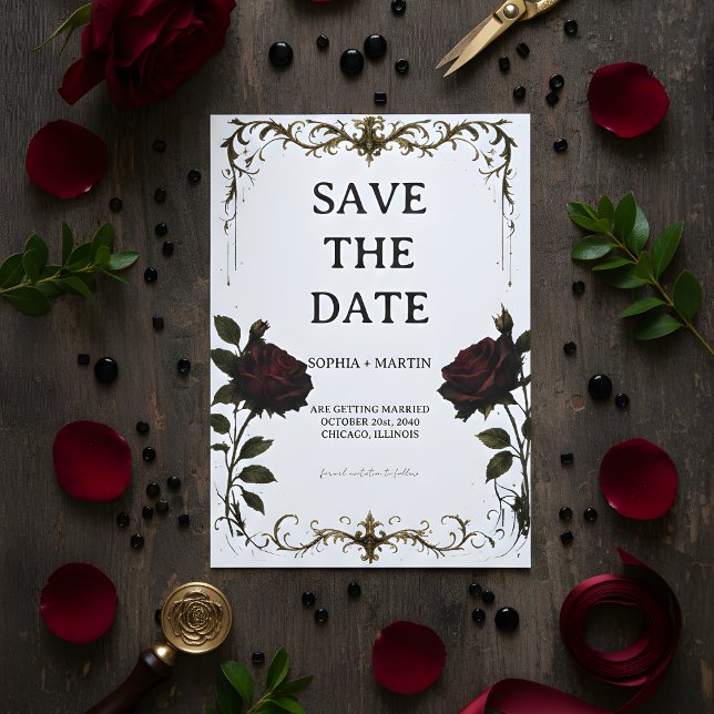 Elegant Gothic Wedding Save The Date Einladung (Von Creator hochgeladen)