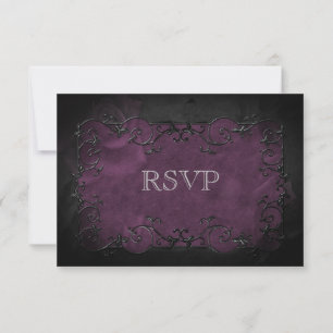 Elégant gothique halloween violet mariage carte RS