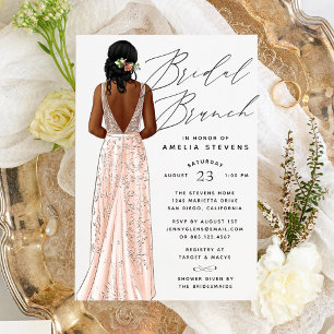 Elegant Gown Bridal Brunch Einladung