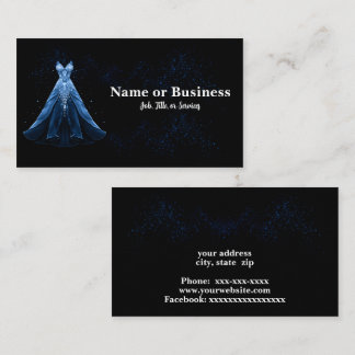 Elegant gown silhouette visitenkarte