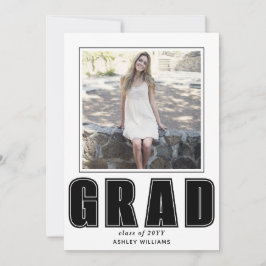 Elegant GRAD Class of 2025 white Abschluss Foto Ankündigung