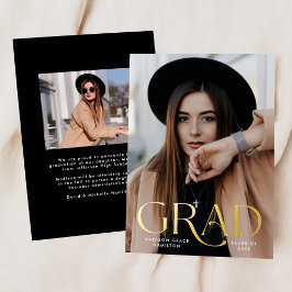 Elegant Grad Foto Foil Abschluss Ankündigung