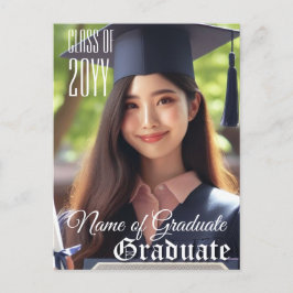 Elegant Grad Name Foto Class Year Abschluss Postkarte