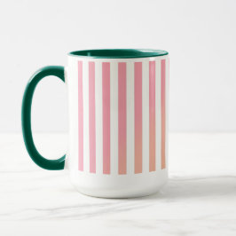 Elegant Gradient Pink Stripe with Green Interior Tasse