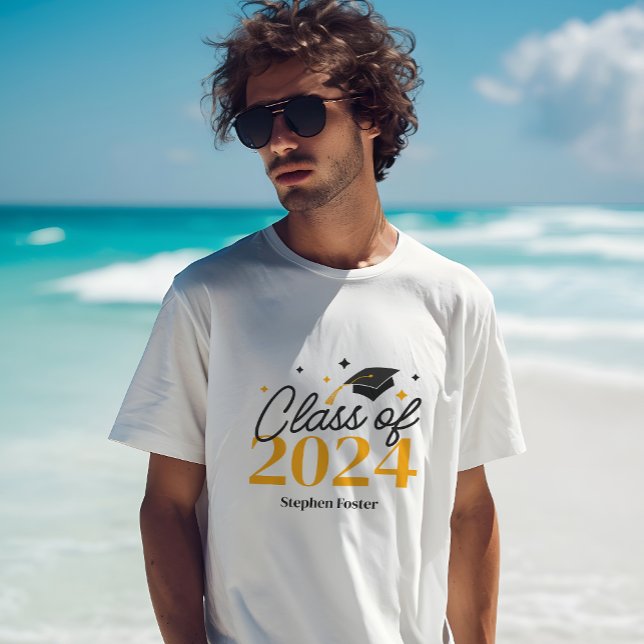 Elegant Graduate Class of 2024 Keepake Abschluss T-Shirt (Von Creator hochgeladen)