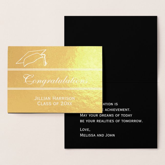 Elegant Graduate Herzlichen Glückwunsch Folienkarte (Anzeige)