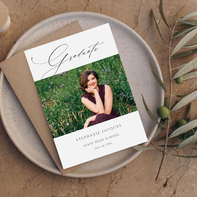 Élégant Graduate Photo Classe de Faire-part (Créateur téléchargé)