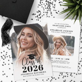 Elegant Graduate Photo Graduation Party Einladung