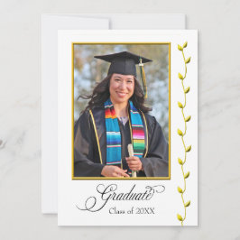 Elegant Graduation Announcement with Gold Ivy Ankündigung