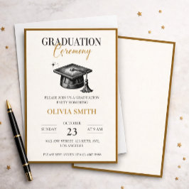 Elegant Graduation Ceremony Invitation Einladung