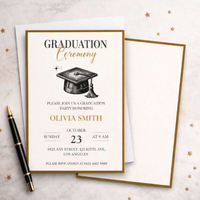 Elegant Graduation Ceremony Invitation Einladung (Von Creator hochgeladen)