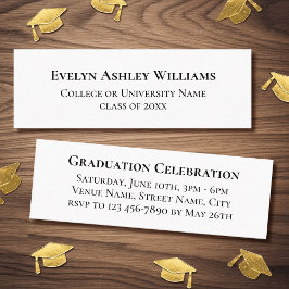 Elegant Graduation Name Invitation Insert Cards Mini Visitenkarte