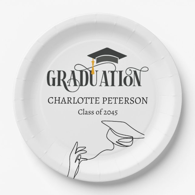 Elegant Graduation Party  Pappteller (Vorderseite)