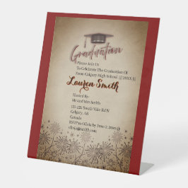 Elegant Graduation Pedestal Sign Template Sockelschild